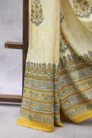 Yellow HBP Modal Silk Saree-SRYMSS346