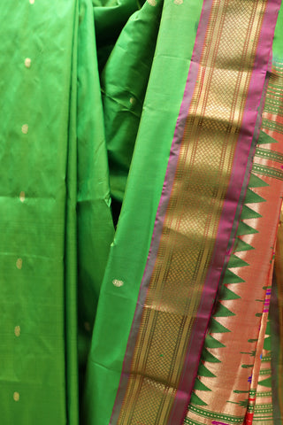 Green Silk Paithani Saree - SRGSCPS411