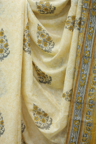 Yellow HBP Modal Silk Saree-SRYMSS346