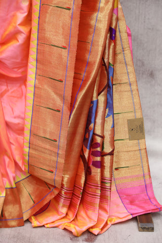 Peach Silk Paithani Saree - SRPSPS474