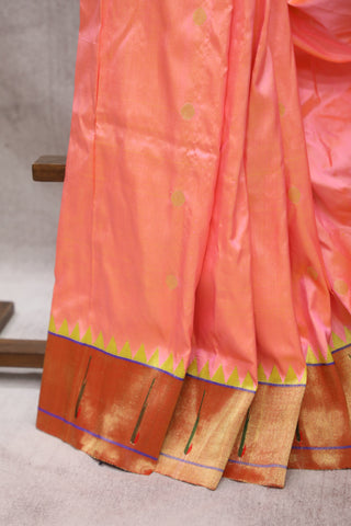 Peach Silk Paithani Saree - SRPSPS474