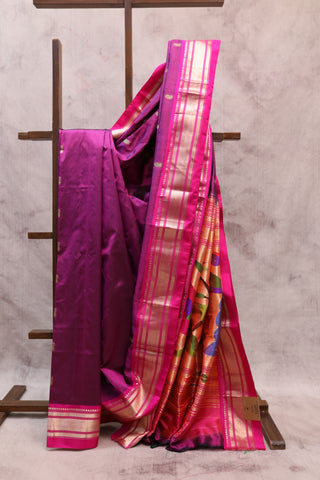 Purple Silk Paithani Saree - SRGSPS394