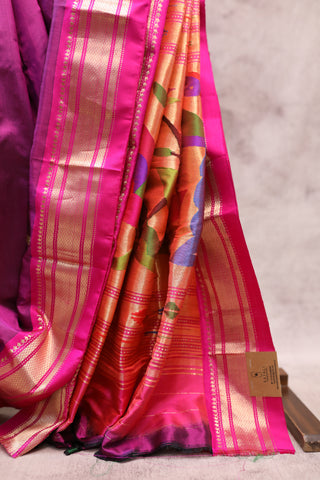 Purple Silk Paithani Saree - SRGSPS394