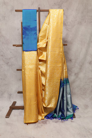 Yellow Kanjeevaram Silk Saree-SRYKSS350