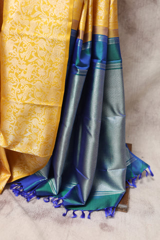 Yellow Kanjeevaram Silk Saree-SRYKSS350