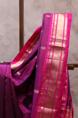 Purple Silk Paithani Saree - SRGSPS394