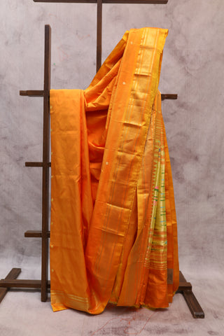 Mango Yellow Silk Paithani Saree - SRMYSPS392