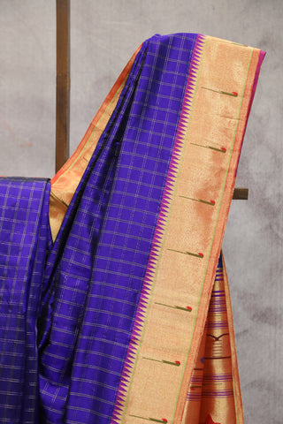 Midnight Silk Paithani Saree - SRMSPS478