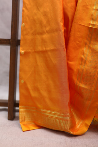 Mango Yellow Silk Paithani Saree - SRMYSPS392