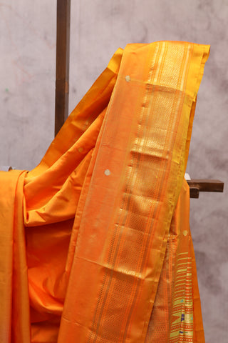 Mango Yellow Silk Paithani Saree - SRMYSPS392