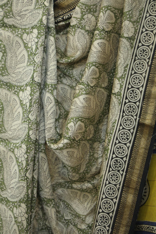 Moss Green HBP Cotton Silk Chanderi Saree - SRMGSCS659EX