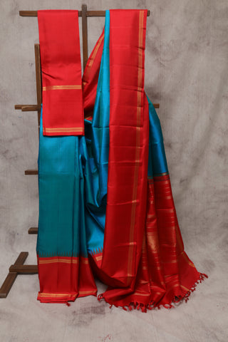 Two Tone Peacock Kanjeevaram Silk Saree-SRTTPKSS359