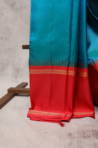 Two Tone Peacock Kanjeevaram Silk Saree-SRTTPKSS359