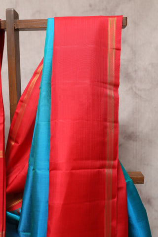 Two Tone Peacock Kanjeevaram Silk Saree-SRTTPKSS359