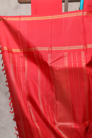 Two Tone Peacock Kanjeevaram Silk Saree-SRTTPKSS359