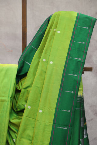 Green Silk Paithani Saree - SRGSPS476