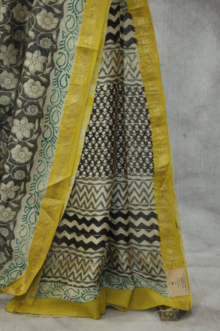 Grey HBP Cotton Silk Chanderi Saree - SRGSCS663EX