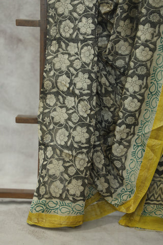 Grey HBP Cotton Silk Chanderi Saree - SRGSCS663EX