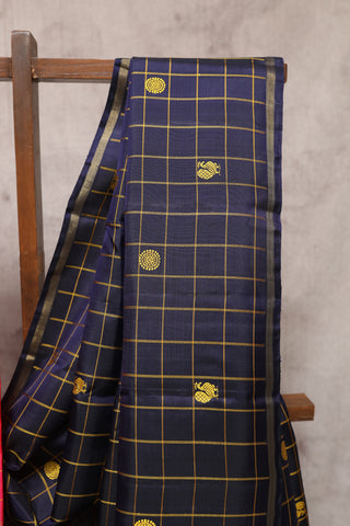 Navy Blue Kanjeevaram Silk Saree-SRNBKSS385