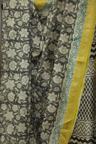 Grey HBP Cotton Silk Chanderi Saree - SRGSCS663EX