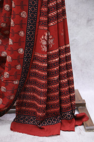 Red HBP Modal Silk Saree-SRRMSS308