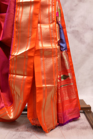 Two Tone Purple Silk Paithani Saree - SRTTPSPS396