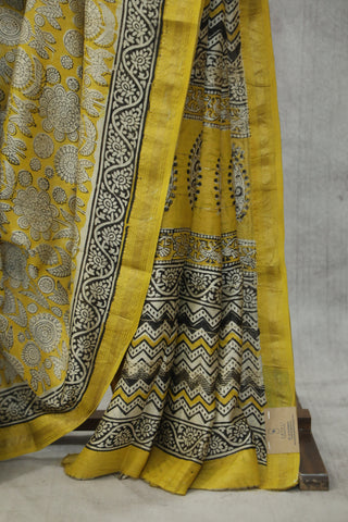 Yellow HBP Cotton Silk Chanderi Saree - SRYSCS653EX