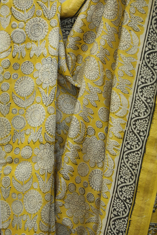 Yellow HBP Cotton Silk Chanderi Saree - SRYSCS653EX