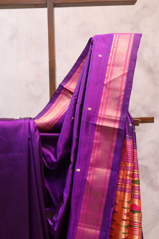 Purple Silk Paithani Saree - SRPSCPS408