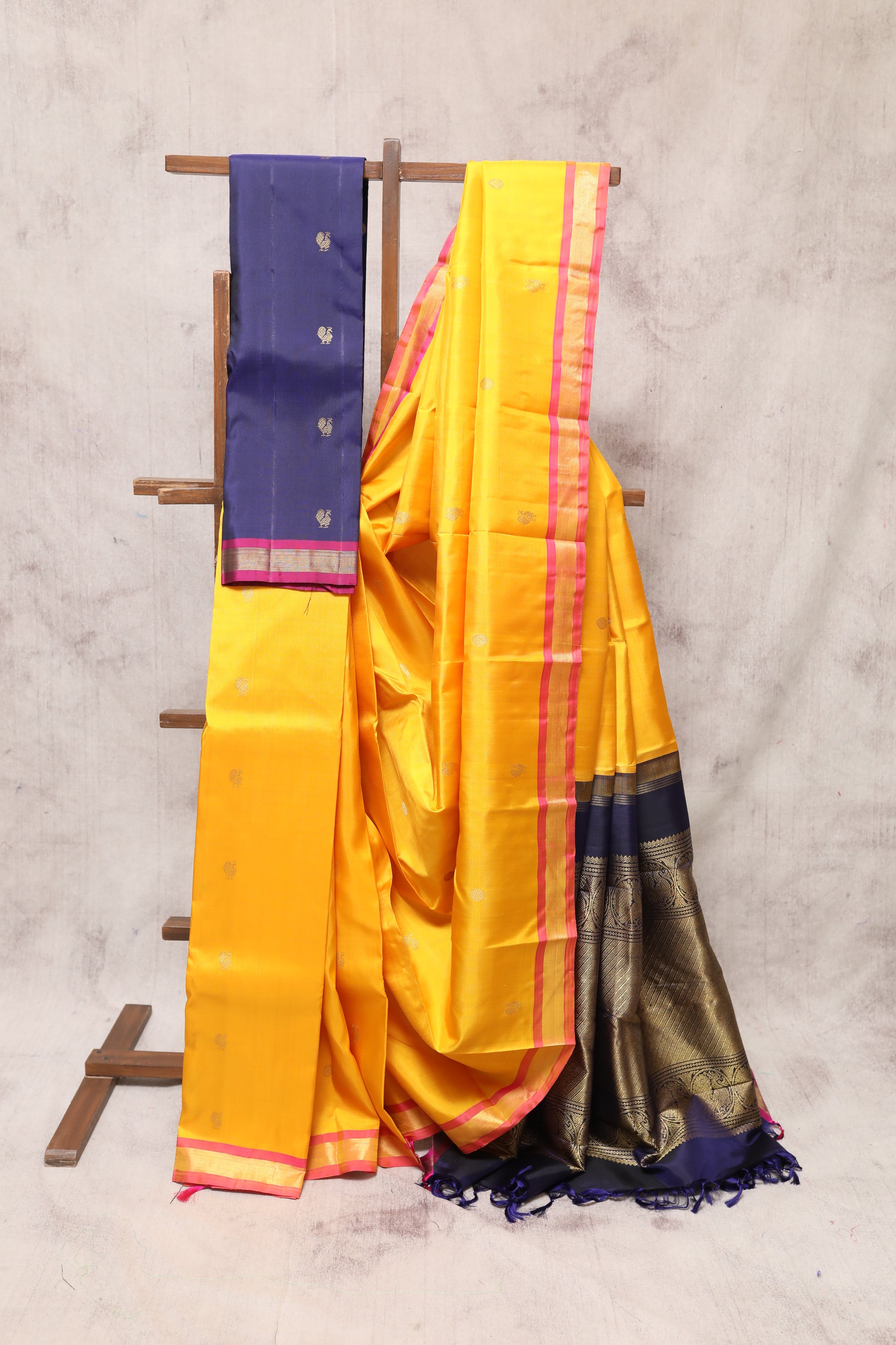Yellow Kanjeevaram Silk Saree-SRYKSS360