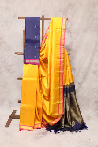 Yellow Kanjeevaram Silk Saree-SRYKSS360