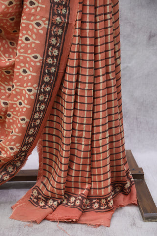 Peach HBP Modal Silk Saree-SRPMSS319