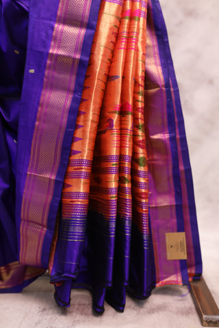 Violet Silk Paithani Saree - SRVSCPS407