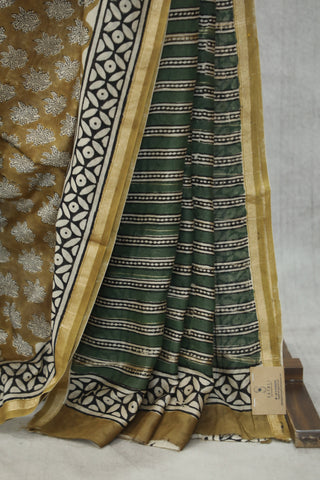 Beige  HBP Cotton Silk Chanderi Saree  - SRBCSCS001EX