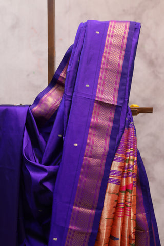 Violet Silk Paithani Saree - SRVSCPS407