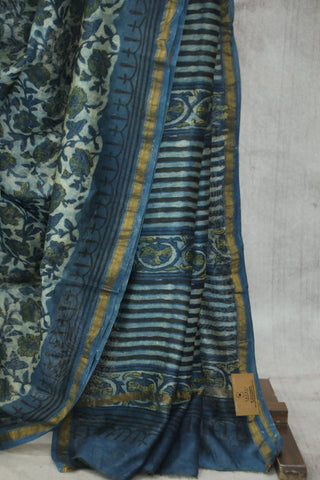 Blue HBP Cotton Silk Chanderi Saree - SRBCSCS651