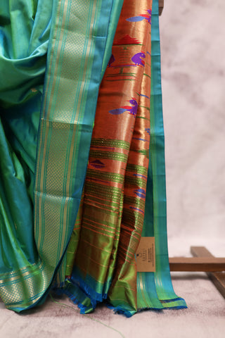 Green Silk Paithani Saree - SRGSPS339