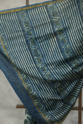 Blue HBP Cotton Silk Chanderi Saree - SRBCSCS651