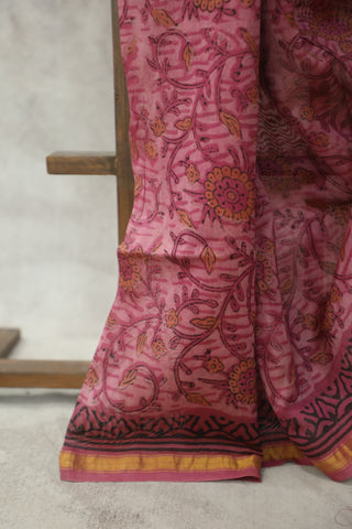 Pink HBP Cotton Silk Chanderi Saree - SRPCSCS657