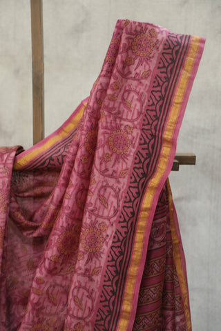 Pink HBP Cotton Silk Chanderi Saree - SRPCSCS657