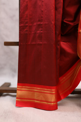 Maroon Silk Paithani Saree - SRMSPS335