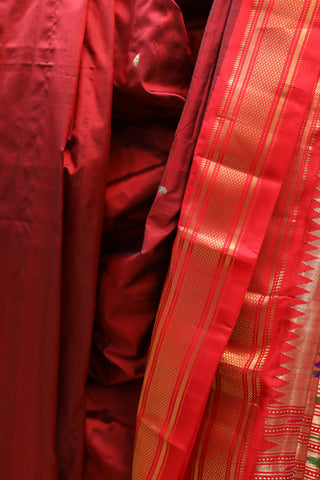 Maroon Silk Paithani Saree - SRMSPS335