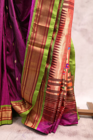 Purple Silk Paithani Saree - SRPSPS336