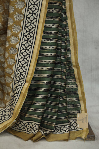 Khaki HBP Cotton Silk Chanderi Saree  - SRKCSCS03EX