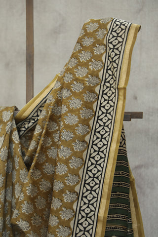 Khaki HBP Cotton Silk Chanderi Saree  - SRKCSCS03EX