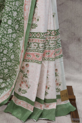 Green HBP Cotton Saree - SRGCS1390