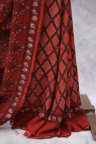 Red HBP Modal Silk Saree-SRRMSS327