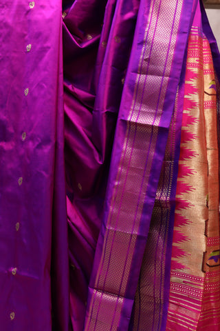 Magenta Silk Paithani Saree - SRMSPS281