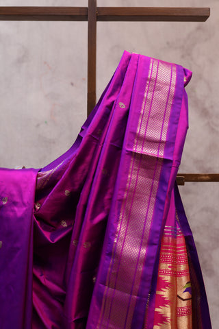 Magenta Silk Paithani Saree - SRMSPS281