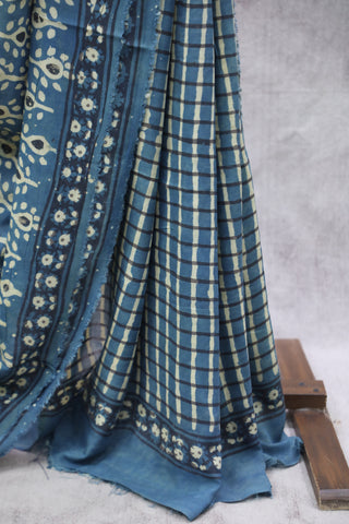 Indigo HBP Modal Silk Saree-SRIMSS336